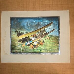 S.E. 5A 1917-1918 Foil Airplane Art Print Approximately 7" x 6"